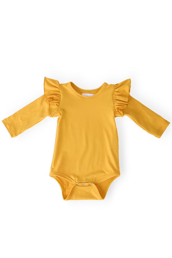 mustard-l-s-flutter-bodysuit Mila & Rose - Sophia's StyleFlutter Bodysuit L/S-1